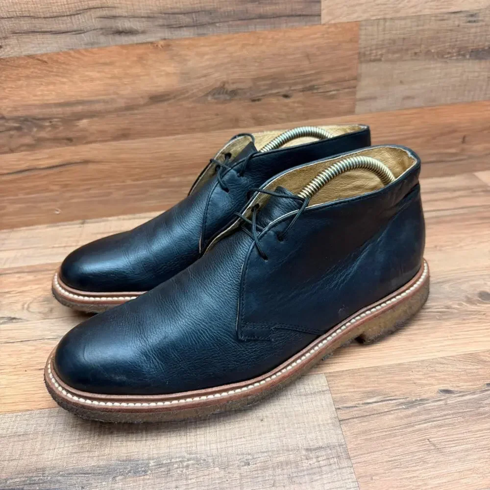 Frye Mens Size 9D Murray Black Leather Lace Up Chukka Ankle Boots